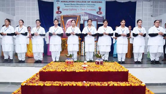Students of Himalayan College of Nursing SRHU take oath of service